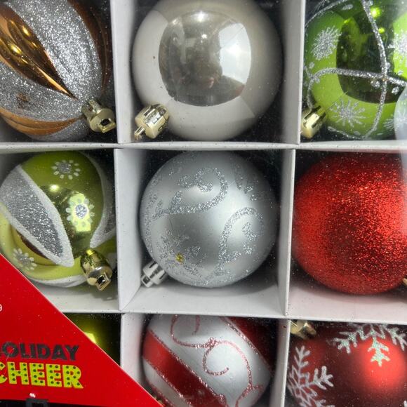 Holiday Cheer Shatterproof Ornaments Box of 6 - Picture 3 of 4